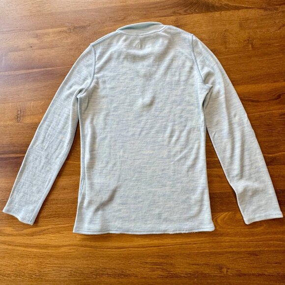 SMARTWOOL Classic Thermal Merino Base Layer Kids XL Blue 1/4 Zip Shirt Top Girls - Picture 2 of 11